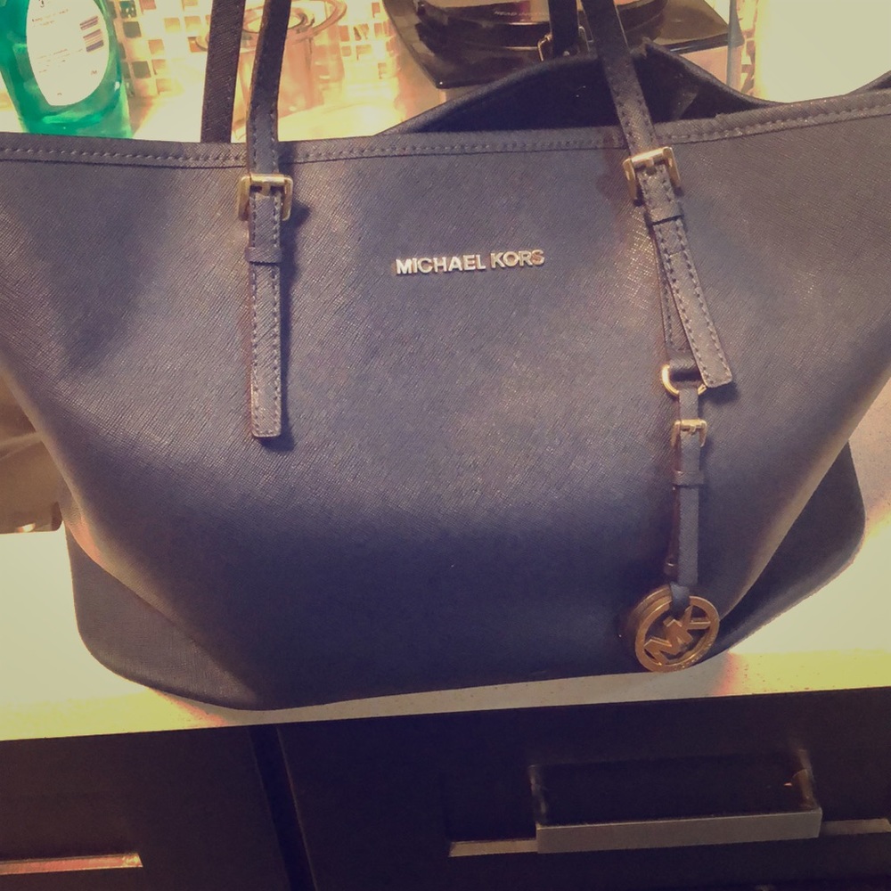 Navy blue Michael Kors tote